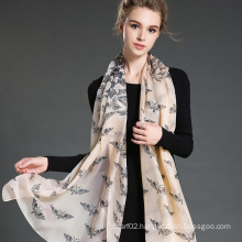 30 D Butterfly Printing Polyester Chiffon Scarf